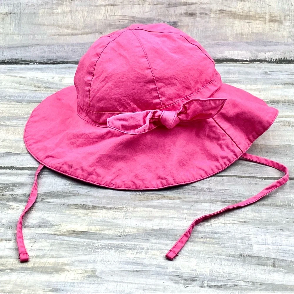 Hot Pink UV Sun Protection Boonie Hat Chin Strap Baby Bucket Hat Sunhat Toddler